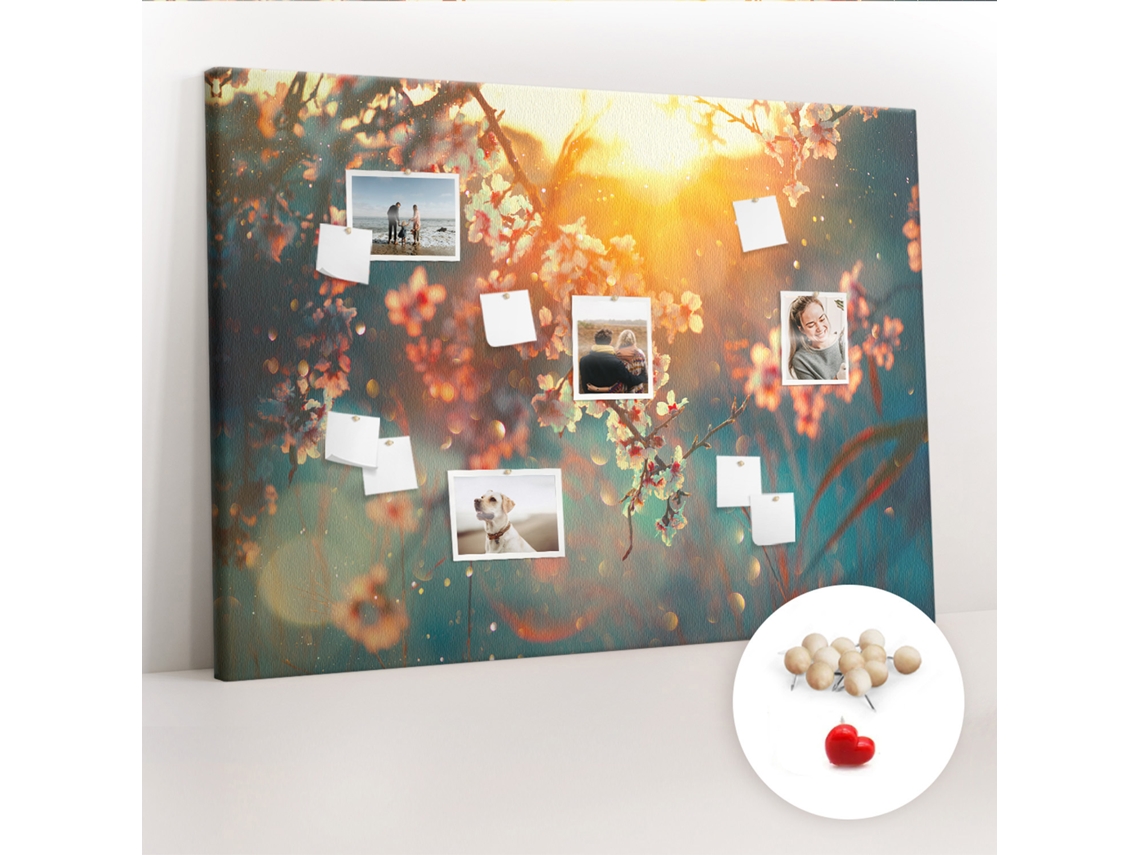 Painel De Cortiça Para Parede Flores Da Primavera Para O Escritório Espelharte (140x100 Cm)