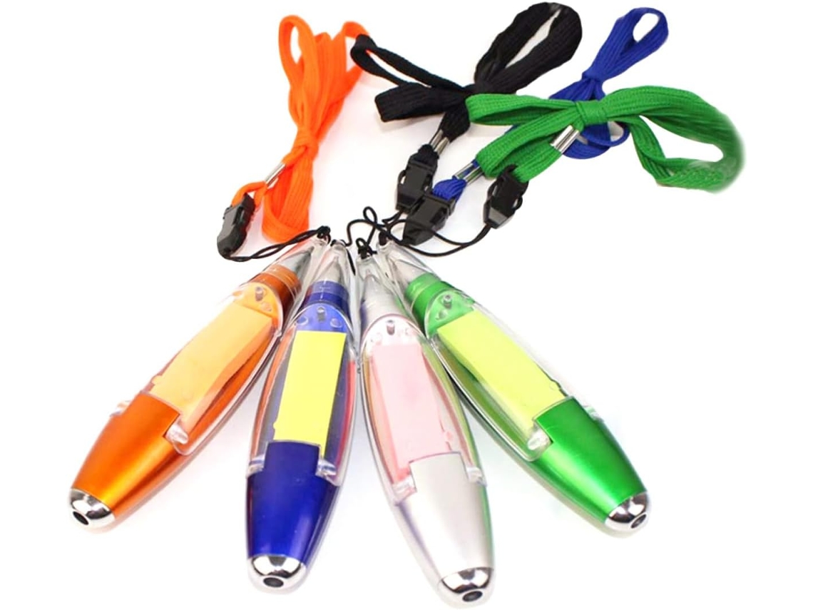 Conjunto De 4 Canetas Com Lanterna Stobok, Artigos Papelaria