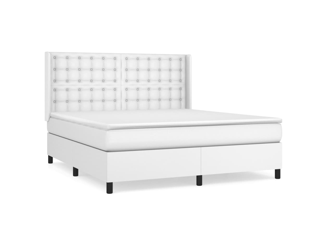 Box Spring Bed, Box Spring Beds Vidaxl Branco Couro Artificial (180 X 200 Cm)