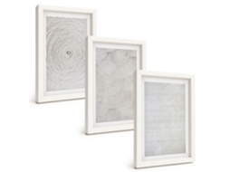 Galeria De Pinturas Murais Padrões Geométricos De Papelão Moldura Branca Fotos Para O Escritório Espelharte (3 Peças 20x30 Cm)