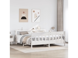 Vidaxl Cama Sem Colchão 180x200 Cm Madeira De Pinho Maciça Branco