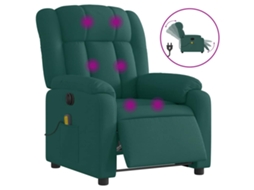 Electric Massage Recliner Chair, Electric Massage Recliner Chairs Vidaxl Verde Tecido
