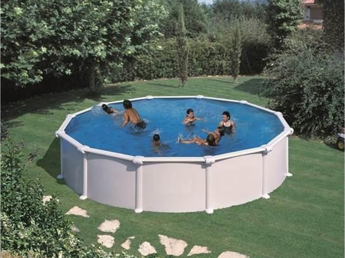 Piscina Elevada Gre Fidji Circular Branco 300x120