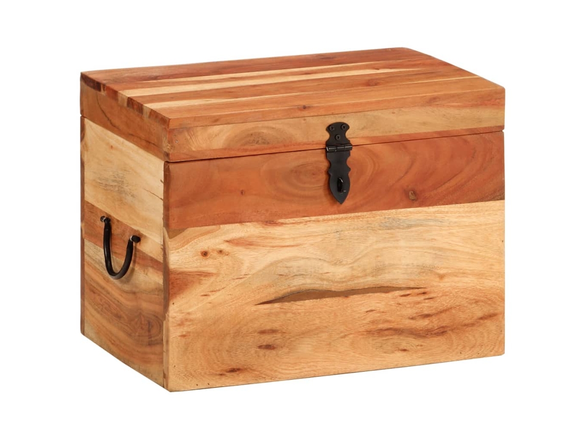 Vidaxl Caixa De Arrumação 39x28x31 Cm Madeira De Acácia Maciça