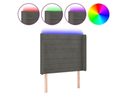 Cabeceira de Cama com Luzes Led Veludo Cinza escuro MAISON EXCLUSIVE (93x16x118 cm)