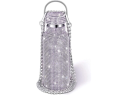 Garrafa Térmica Nova Line com Diamantes, Inox, Corrente