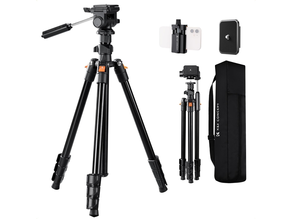 Tripé De Câmera De 76 Polegadas Com Cabeça De 3 Vias Para Câmeras Dslr E Smartphones.