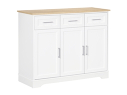 Aparador S/MARCA, 3 gavetas, 3 portas, MDF, prateleira, branco