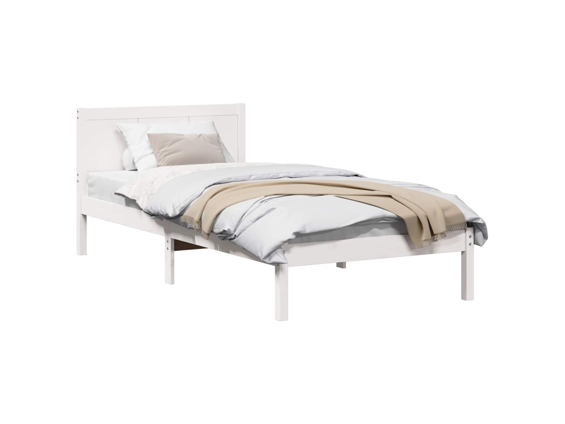 Estrutura da Cama Branco em Madeira de Pinho Maciça MAISON EXCLUSIVE (80x200 cm)