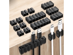 Conjunto De 16 Presilhas Para Cabos, Organizador Fios, Preto, Gerenciamento Suporte Silicone Autoadesivo Carregador, Presilha Cabo-aquaforge