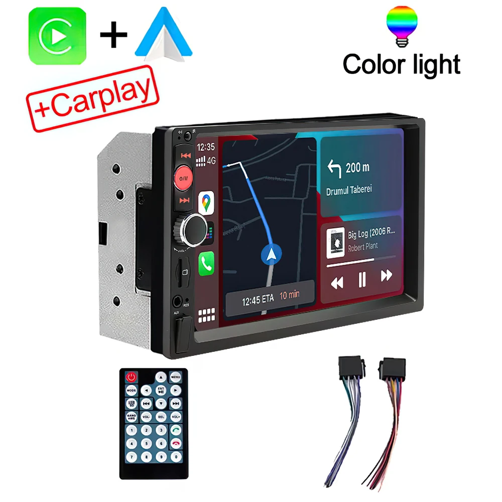 Sistema Multimídia Automotivo 2din, Tela De 7 Polegadas, Carplay, Android Auto E Câmera De Ré.