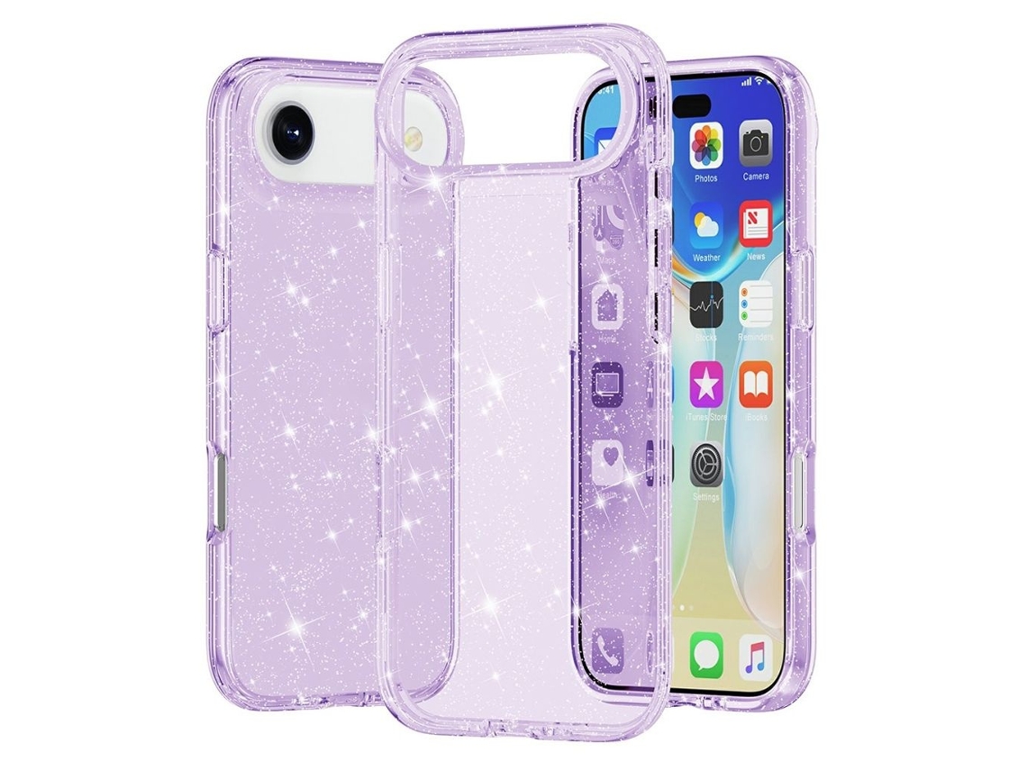 Capa Com Glitter Para Iphone Air - Roxa
