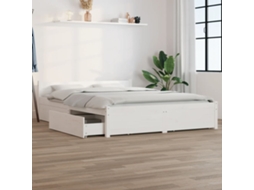 Estrutura De Cama C/ Gavetas 140x190 Cm Branco