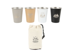 Conjunto 4 Copos Camping Inox 304 350ml Leve