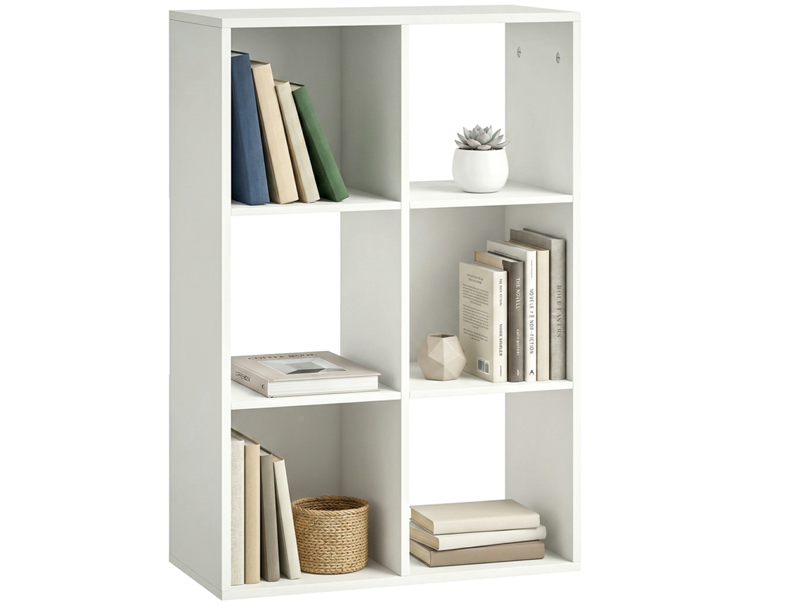 Estante para livros com 3 níveis, proteção antitombamento, branco BTFORUS