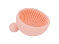 Tazon Limpiador De Brochas De Maquillaje Flexible De Silicona Suave Para Manicura Y Belleza En Rosa