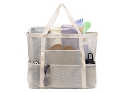 Bolsa de Praia de Mão de Grande Capacidade AOZORZ (bege Multifuncional 28,5 * 18 * 28cm)
