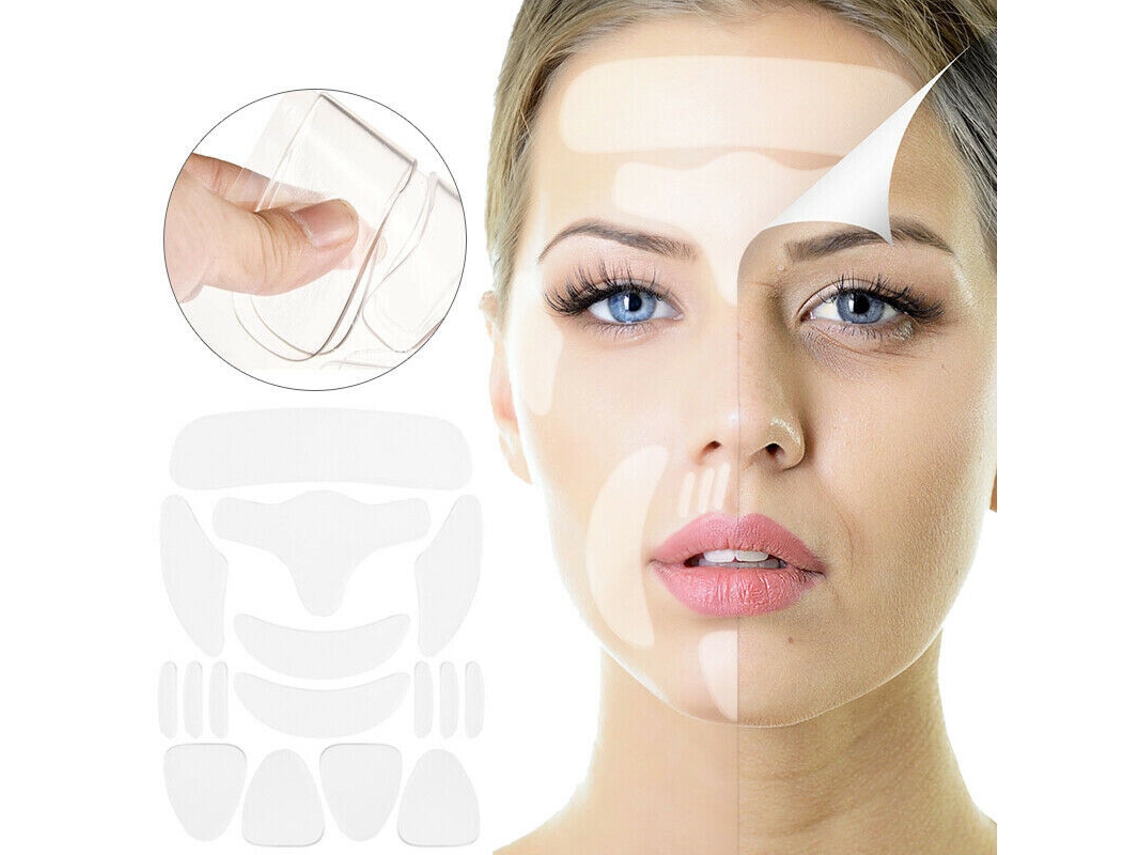 Adesivo De Silicone Antirrugas Macio Com 16 Peças Para Rosto, Testa, Pescoço E Olhos SUNNY SPACES