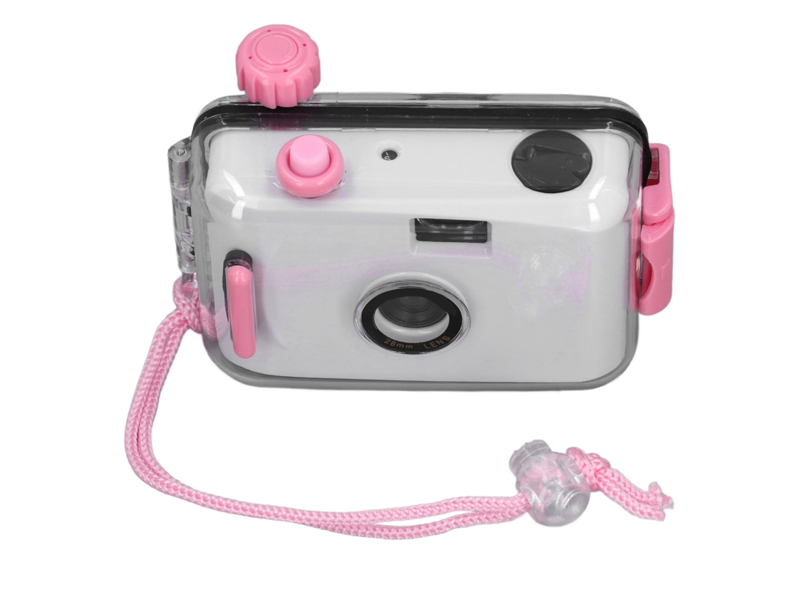 Câmara De Filme Reutilizável 35mm Com Capa Impermeável Para Snorkel, Lente 28mm, Velocidade De Obturação 1/100s F/9, Branco E Rosa