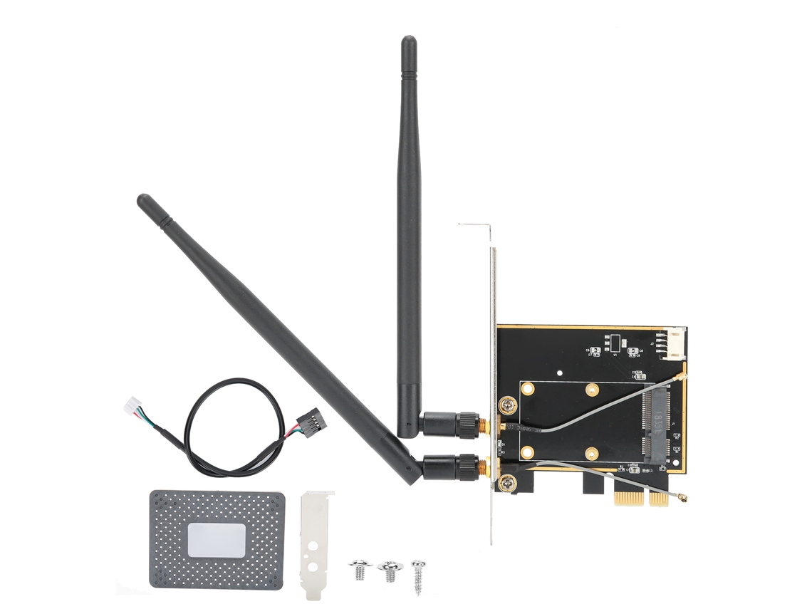 Aetheria adaptador Mini Pci e para Desktop Pci e com 2 Antenas e Suporte Bluetooth