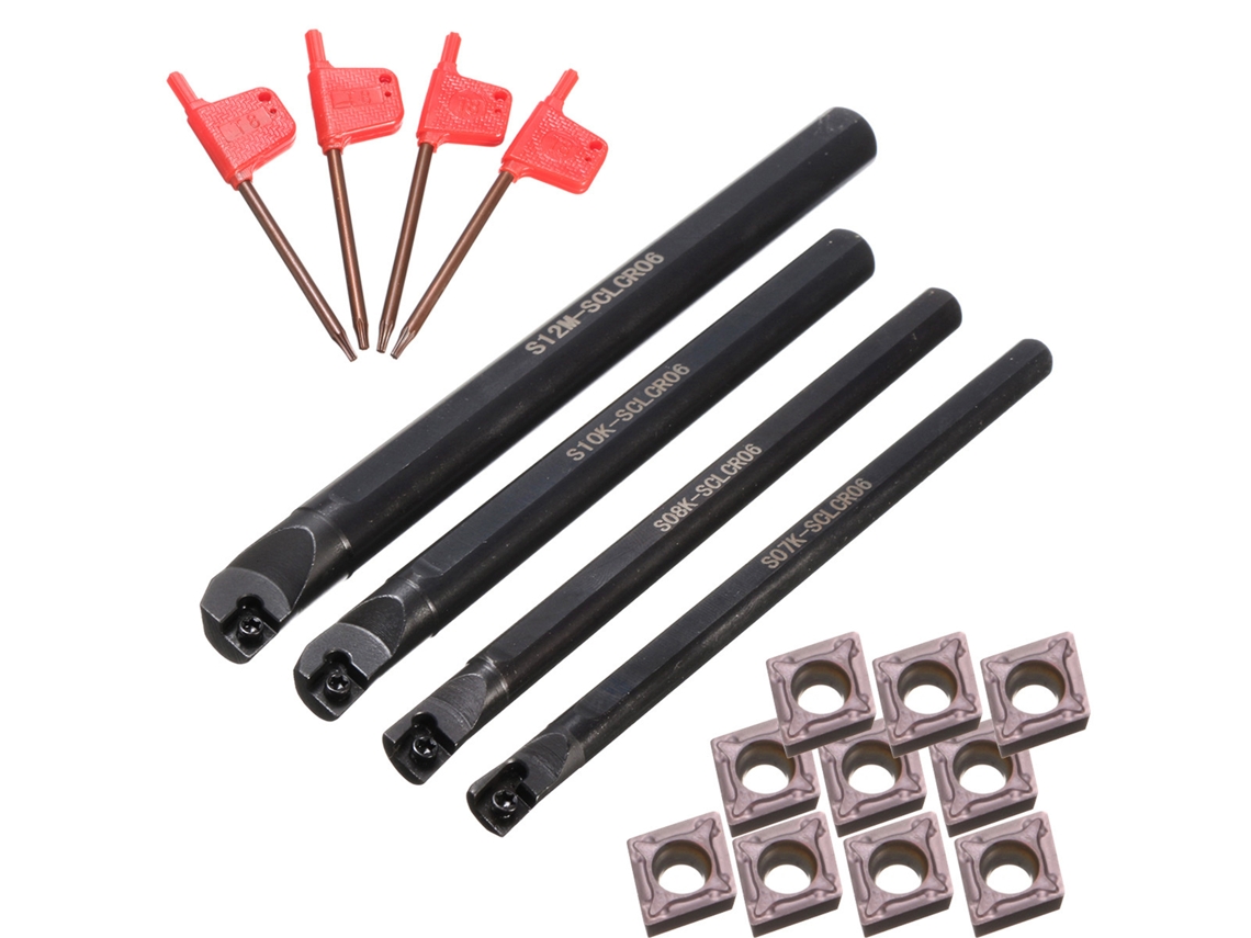Laxiscreed Kit De Ferramentas Para Torno De Metal Com Inserções De Carbeto Para Precisão Em Pequenos Furos