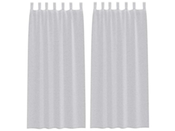 Maison Exclusive - Cortina De Voile 2 Pcs Cinzento-claro 225 X 140 Cm Poliéster