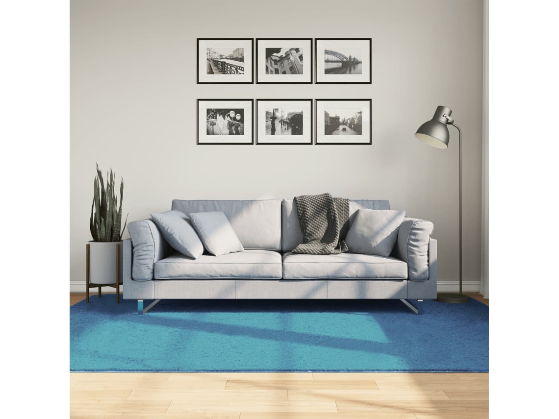 Vidaxl Tapete De Pelo Curto Oviedo 160x230 Cm Turquesa