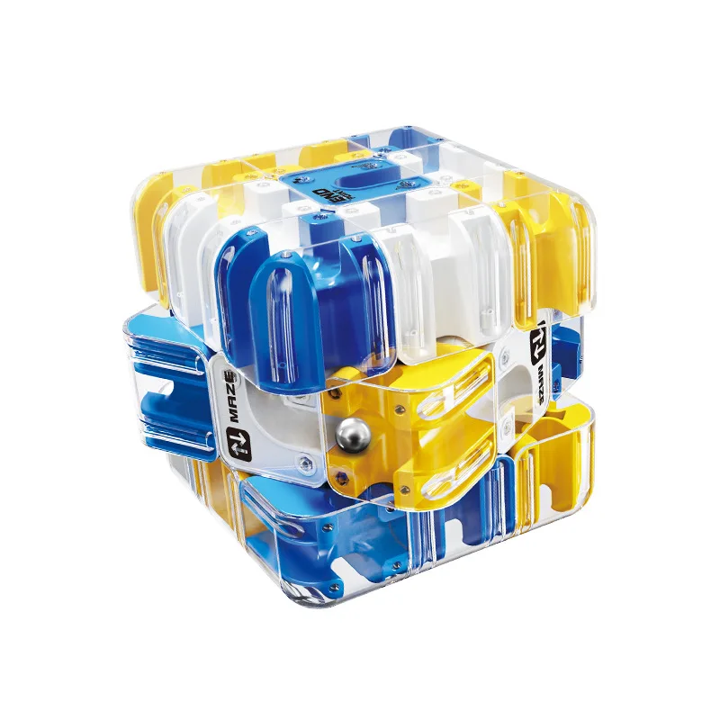 (azul) Cubo Labirinto 3d Com Bola Rolante, Brinquedo De Quebra-cabeça Lógico