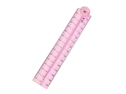 Régua transparente dobrável, régua de desenho, medição de 0 a 30 cm, ferramenta matemática para estudantes e professores.