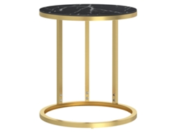 Side Table, Side Tables Vidaxl Ouro Vidro (n/a)