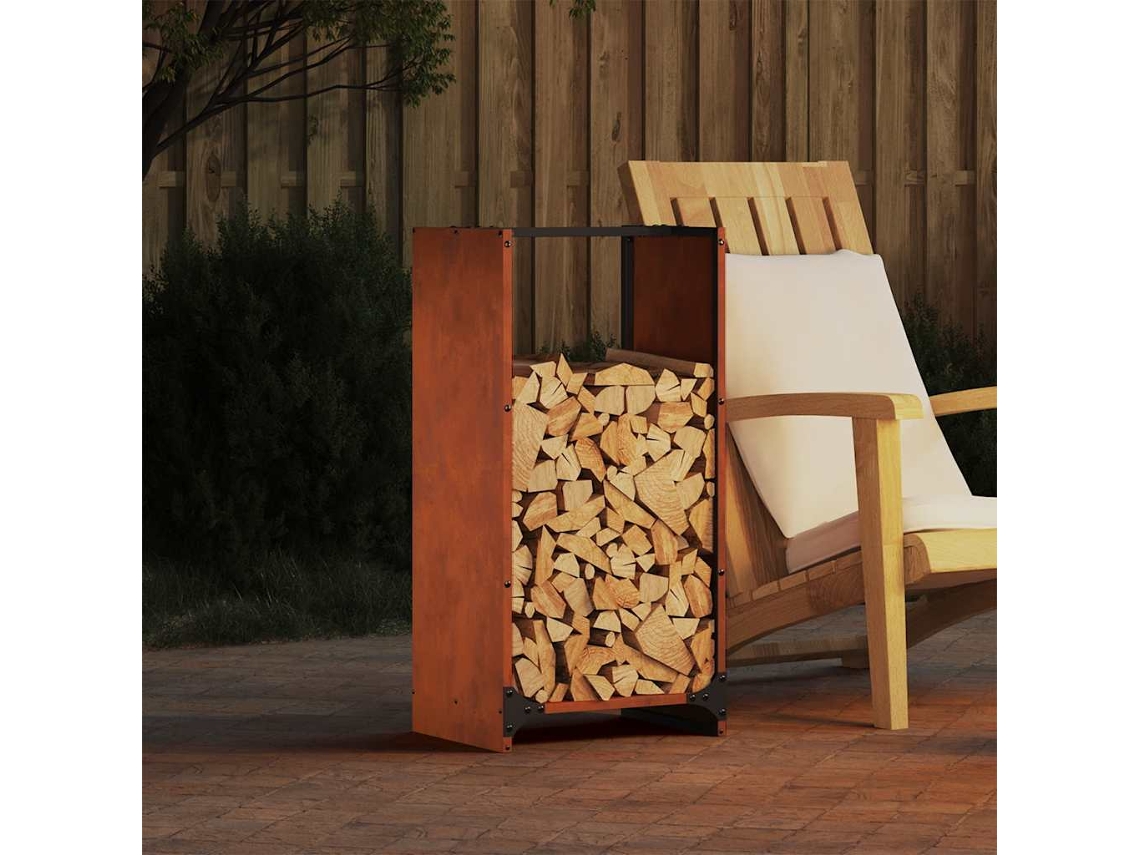 Vidaxl Rack Lenha 40x30x80 Cm Aço Resistente Às Intempéries