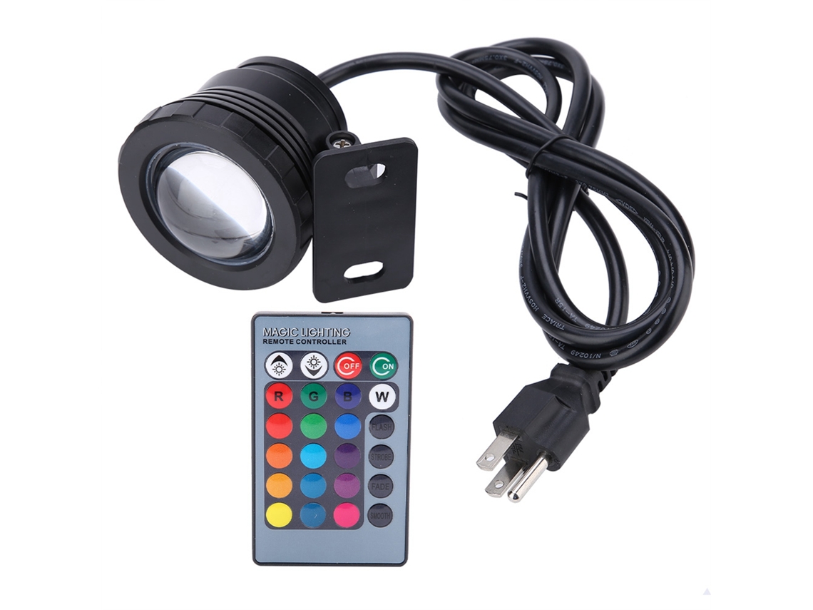 Luz Decorativa Led Rgb À Prova D'água Spot Exterior 5w Preto com Controle Remoto | S/MARCA