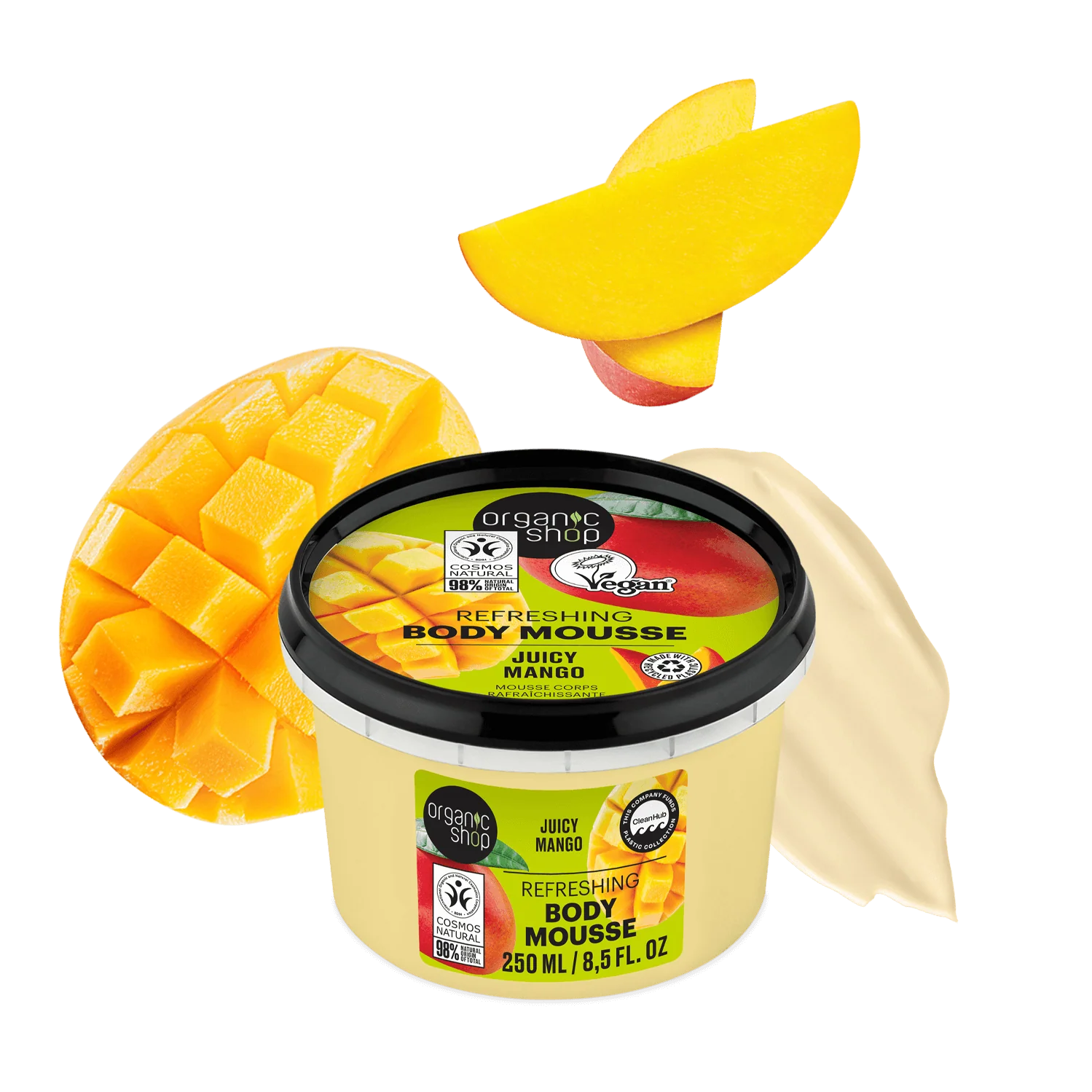 Mousse Corporal Refrescante Suculenta Manga da Organic Shop (250ml)