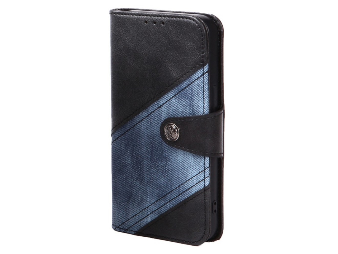 Capa Textura Louco Para Iphone 14 Plus Pele Sintética Preto