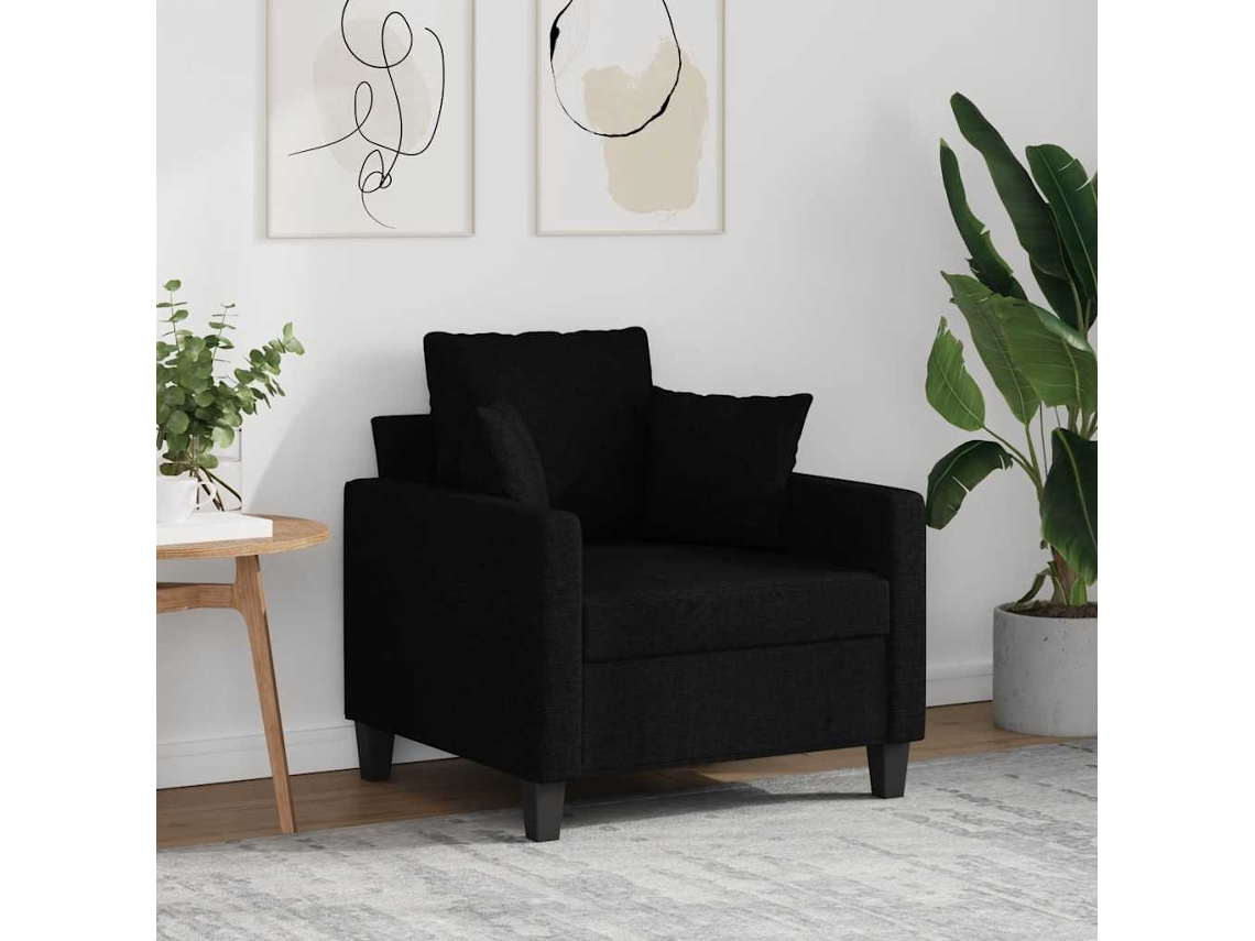 Vidaxl Poltrona 60 Cm Tecido Preto
