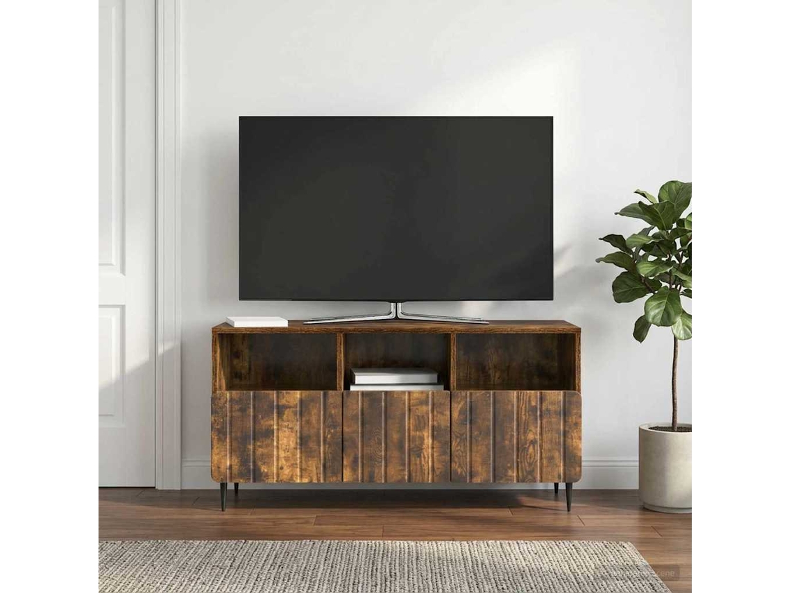 Vidaxl Gabinete Para Tv Com Gaveta Carvalho Fumado 102 X 34,5 X 50 Cm