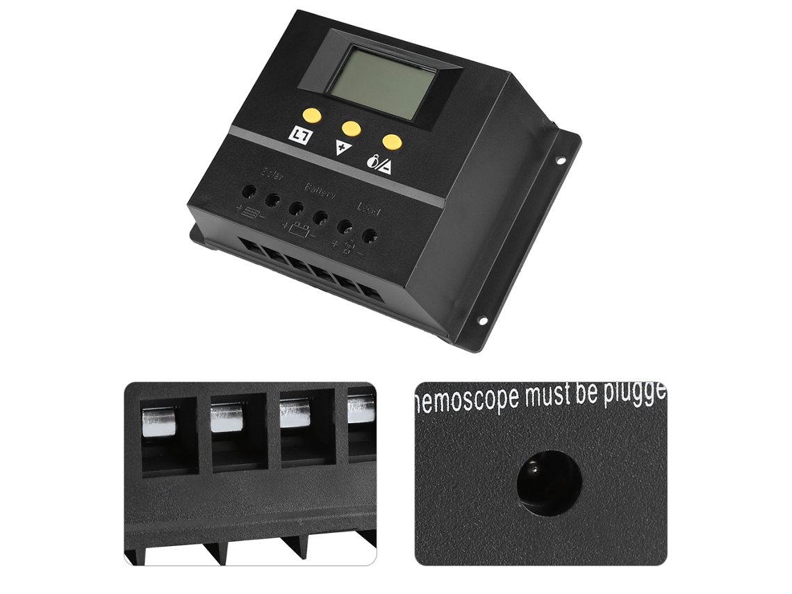 Lurelia Controlador Solar Dc12/24v 720/1440w 80a 24v 1440w Com Visor Lcd