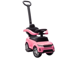 Passeio 2 em 1 para Crianças de 18 a 36 Meses Land Rover Discovery com Alça Removível de Armazenamento e Corrimão Rosa Ge