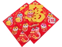 Conjunto De 2 Peças De Decoração Para Janelas E Portas Com Desenhos Animados Chineses . Fácil De Aplicar. Gokoco (fu)