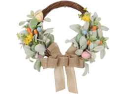 Guirlanda De Páscoa Para Porta De Entrada, Decoração Sazonal, 40cm Com Laço |