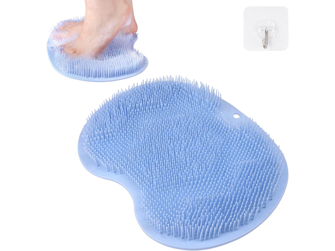 Tapete De Duche Silicone Com Ventosas, Massagem Para Pés E Costas, 30x25 Cm