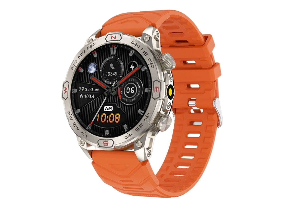 (laranja) Smartwatch Com Tela Colorida De 1,43 Polegadas, Compatível Com Ligações Bluetooth E Monitoramento De Saúde.