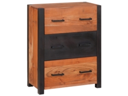 Conjunto 1 Armário Aparador Vidaxl Castanho Madeira De Acácia Maciça (55 X 30 X 75 Cm)