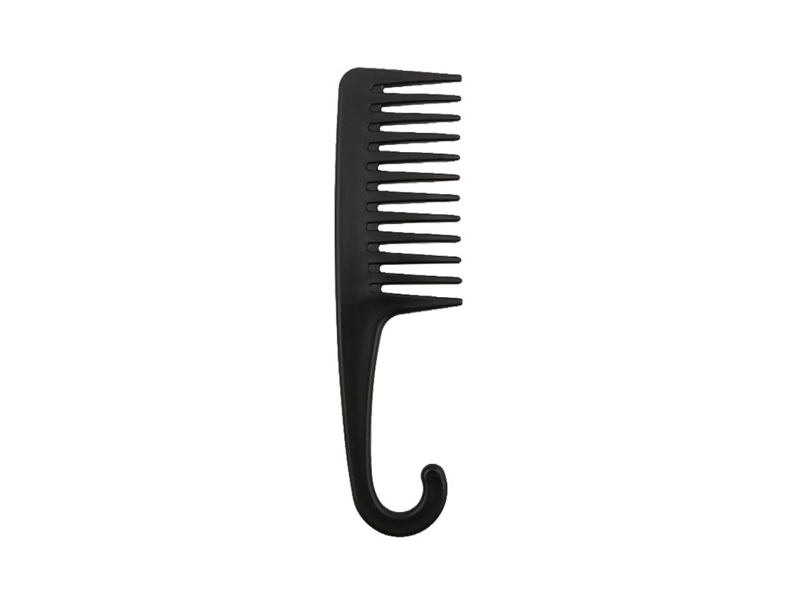 Pente de Dentes Largos para Cabelos Cacheados Cabelos Longos Cabelos Molhados Pente para Desembaraçar Pente para Cabelo Tipo Remo Preto