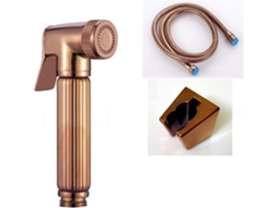 Conjunto De Ducha Higiênica Portátil Em Latão Dourado Rosê