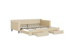 Daybed With Trundle, Daybeds With Trundles Vidaxl Creme Tecido (90 X 200 Cm)