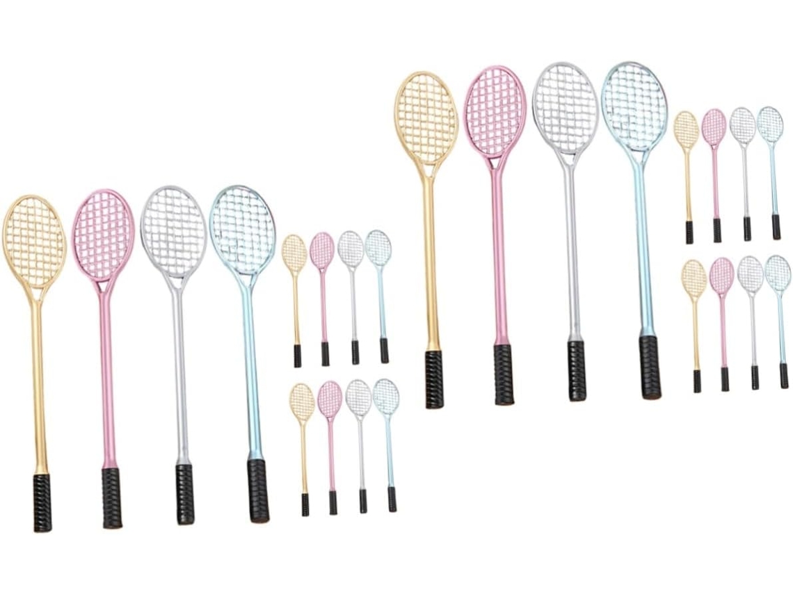 2 Conjuntos De Canetas Gel Em Formato Raquete Badminton, Divertidas,