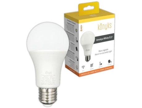 Lâmpada Conectada KONYKS Antalya White E27 Led Wifi Bt 780 Lumens 9 W Branco Ajustável Compatível com Alexa / Google Home