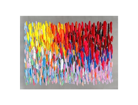 Abstract Multicolorido Tabela 120 X 90 Cm De Óleo Em Tela De Prata