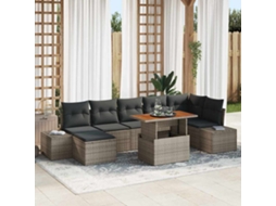 Vidaxl Conjunto De Sofá De Jardim 8 Unid. Cinza E Marrom